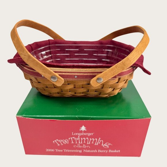 New Longaberger 2006 Tree Trimming Nature's Berry Basket Liner Protector Tie On - Picture 3 of 4